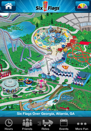 six flags magic mountain park map. With Six Flags Fun Finder,